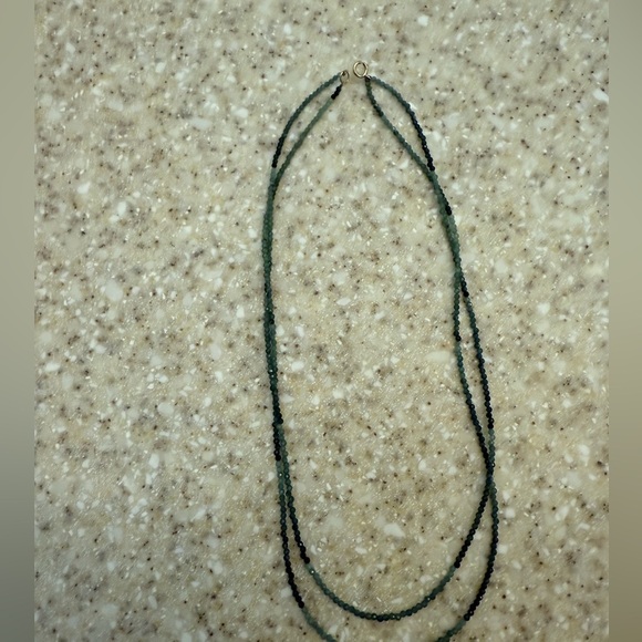 Green Multicolor Faceted Tourmaline Necklace 2 Strand 16” - Picture 6 of 7